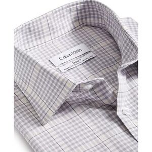 Calvin‎ Klein Mens Relaxed Fit Plaid Stretch Button-Down Shirt